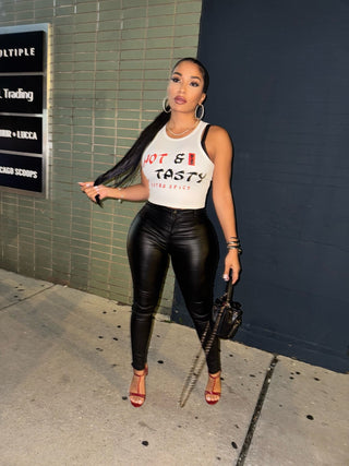 Hot & Tasty Crop Tank Tee - French Kiss Couture