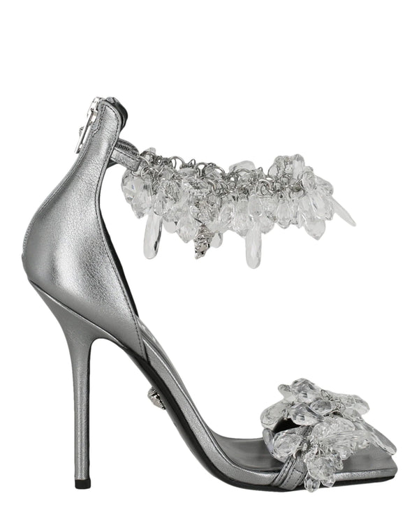 Versace Leather Crystal Embellishments Sandals - French Kiss Couture