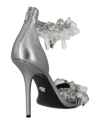 Versace Leather Crystal Embellishments Sandals - French Kiss Couture
