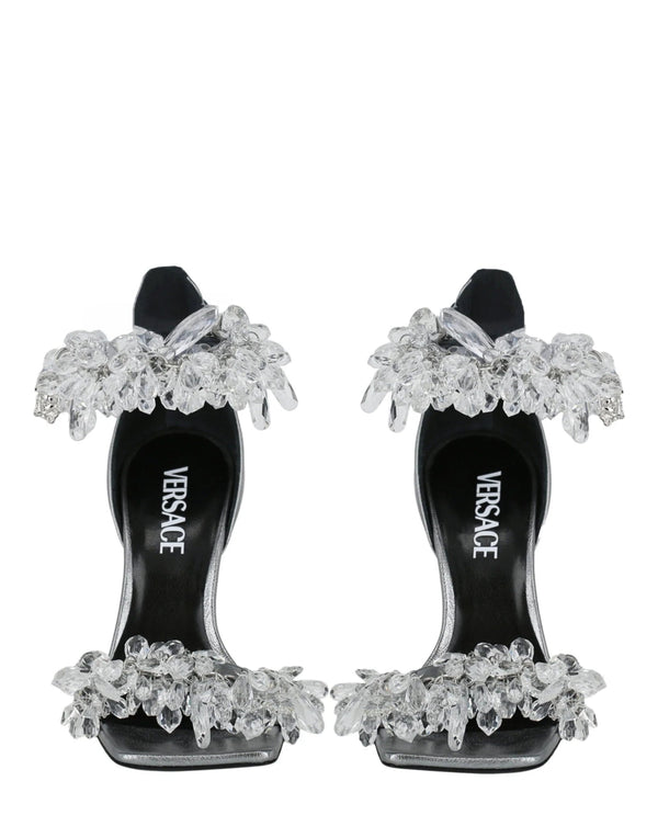 Versace Leather Crystal Embellishments Sandals - French Kiss Couture