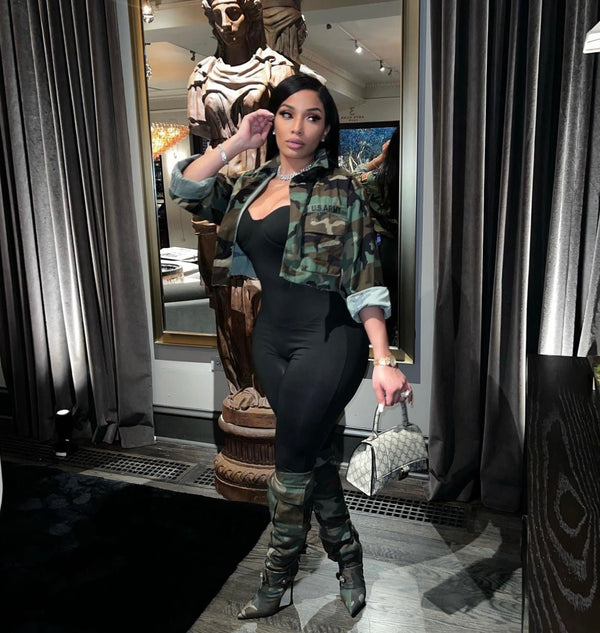 Dolce Gabana - Camo Stiletto Knee Boots - French Kiss Couture