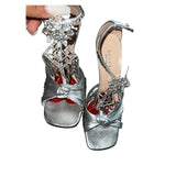 Gucci Silver Jeweled Sandals - French Kiss Couture