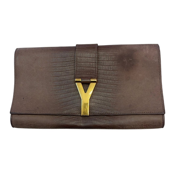 Yves Saint Laurent Clutch (Brown) - French Kiss Couture
